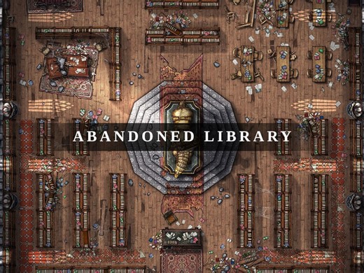 Abandoned Library Ruins Battlemap: Dnd 5e RPG Map (digital Download) - Etsy