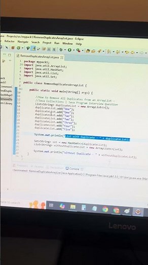 How to remove all duplicates element from array list in java #java #coding #shorts #short #program