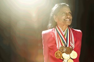 Ex-national sprinter Glory Barnabas who's still passionate about the sport at 78